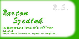 marton szedlak business card